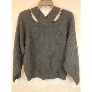 Chic Knit Elegance: Large Gray  Women's Sweater - Cozy Comfort & Timeless Style